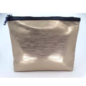 LANCOME Metallic Rose Gold Zippered Cosmetic Bag,